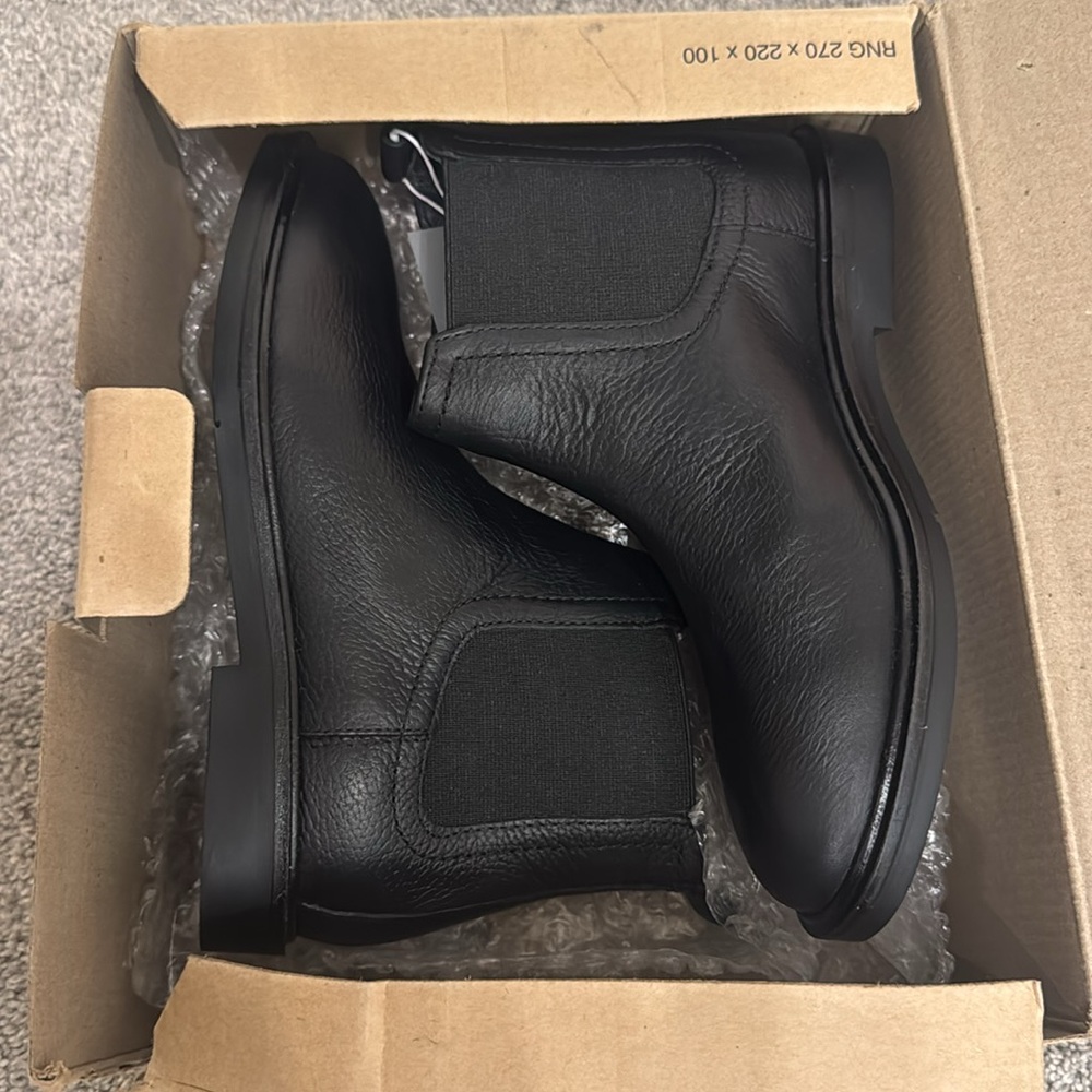 BNIB Size 2 Zara Black Genuine Leather Elastic Ankle Boots! - Picture 12 of 12